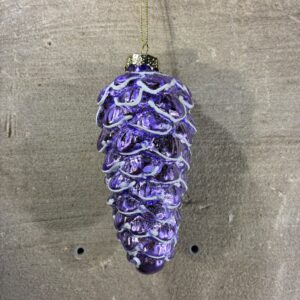 kerstornament dennenappel paars