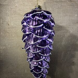 kerstornament dennenappel paars