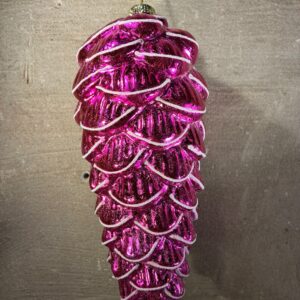 kerstornament dennenappel roze