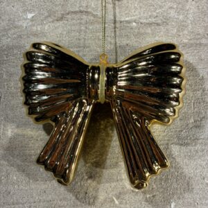 kerstornament strik goud
